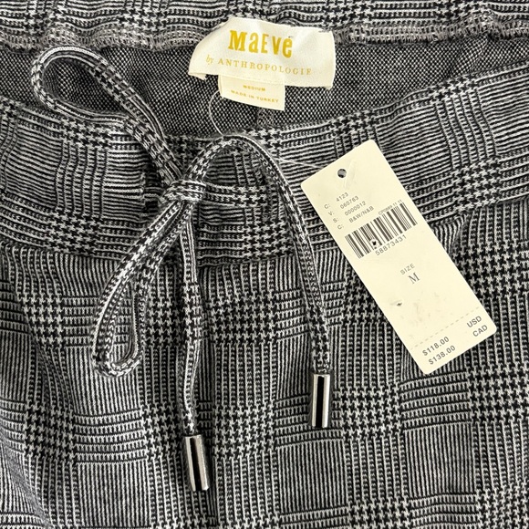NWT Anthropologie Maeve Bettie Tapered Trousers Houndstooth Stripe Pants - Picture 4 of 8